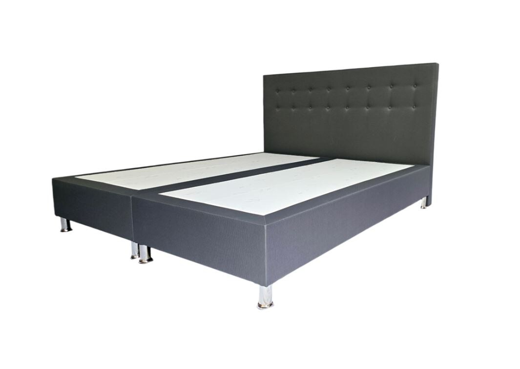 Inter Handels Boxspringbett MANILA anthrazit 180x200 cm ohne Matratze, ohne Topper