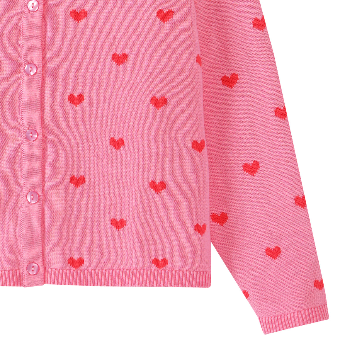 Jonas Nielsen Mädchen Cardigan mit Herz-Allover rosa
