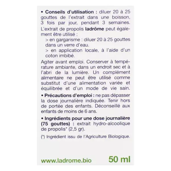 Extrato de Própolis Orgânica Ladrôme 50ml