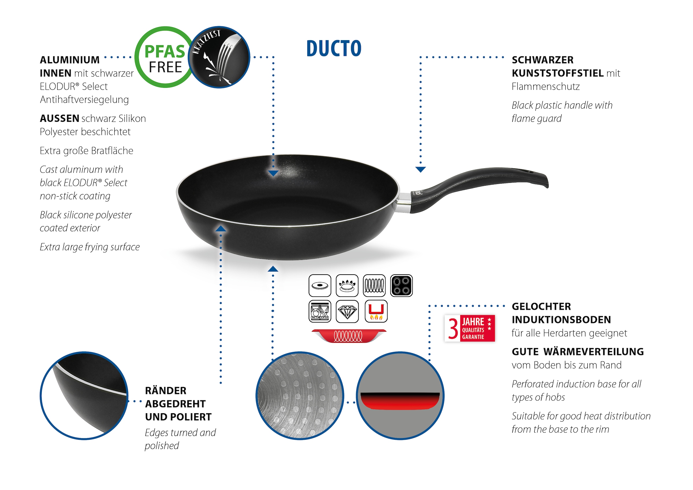 Elo Wok »Ducto Wok- und Pastapfanne« Aluminium 1 Stk. tlg. Induktion