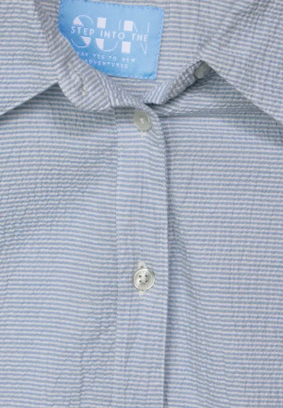 3/4 Seersucker Bluse - blouse blue