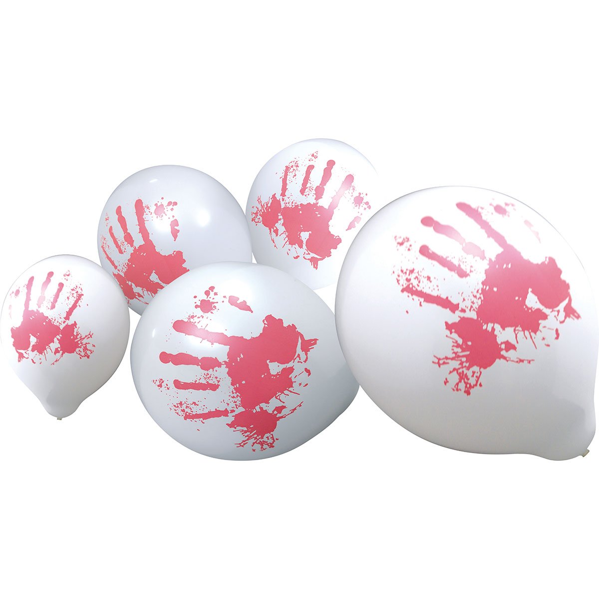 10 ballons "main ensanglantée"