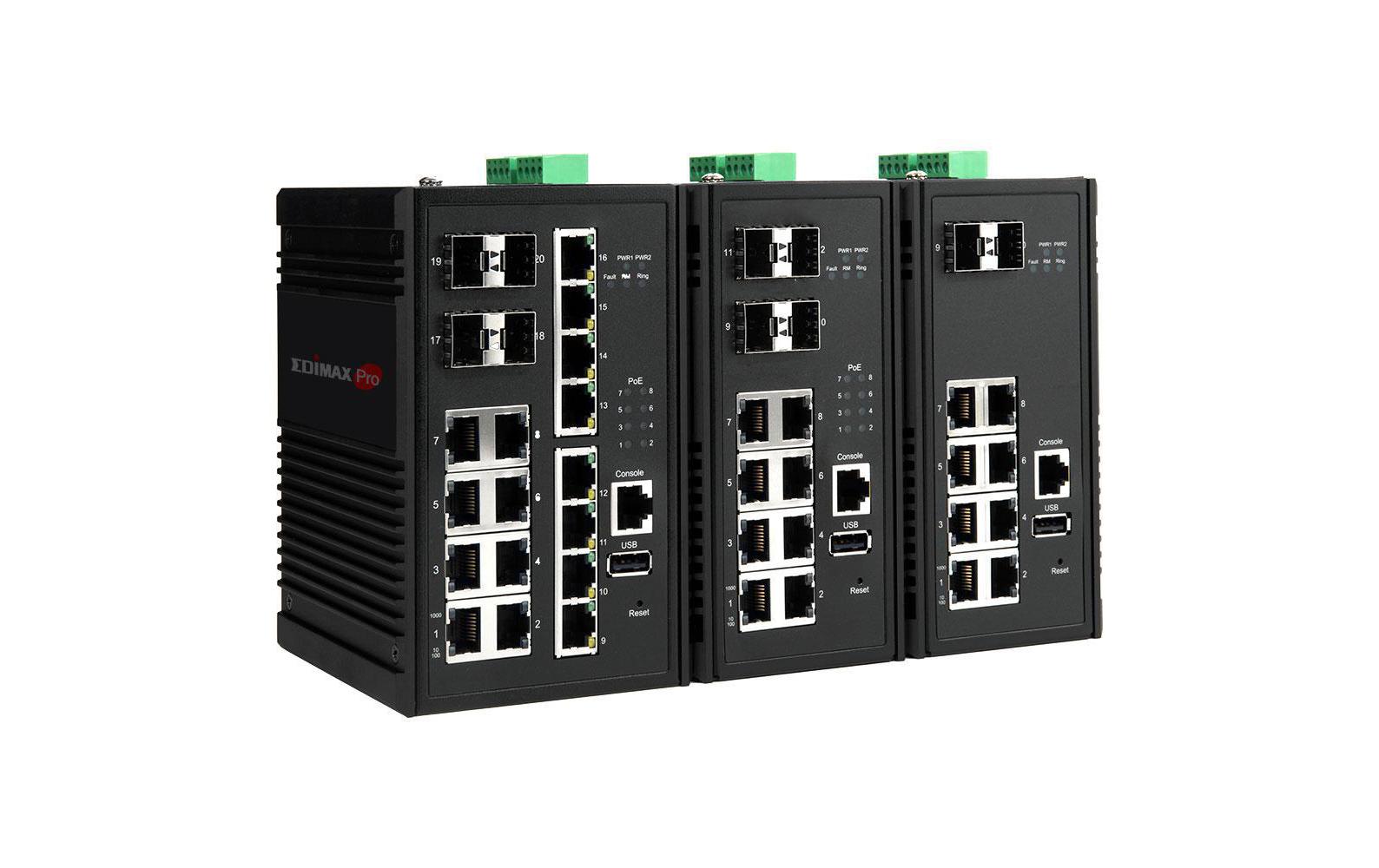 Rail PoE+ Switch IGS-5416P 20 Port<br>Cloud-Managed