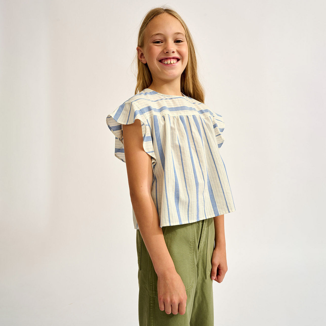 Bellerose Blouse Peppers rayée blanc/bleu