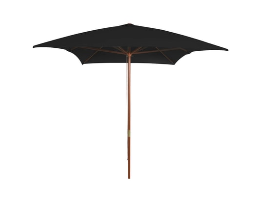 VIDAXL - Parasol d'extérieur avec mât en bois noir 200x300 cm
