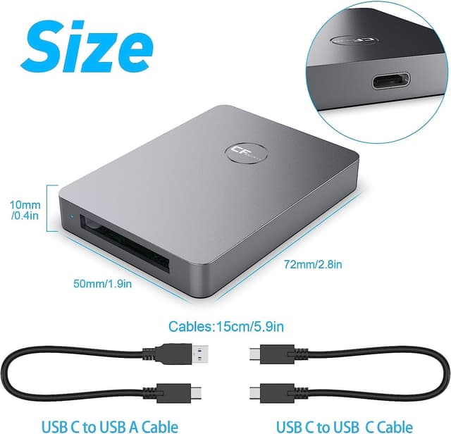 NÖRDIC USB-A&USB-C 3.2 10 Gbps kortlæser CFexpress A