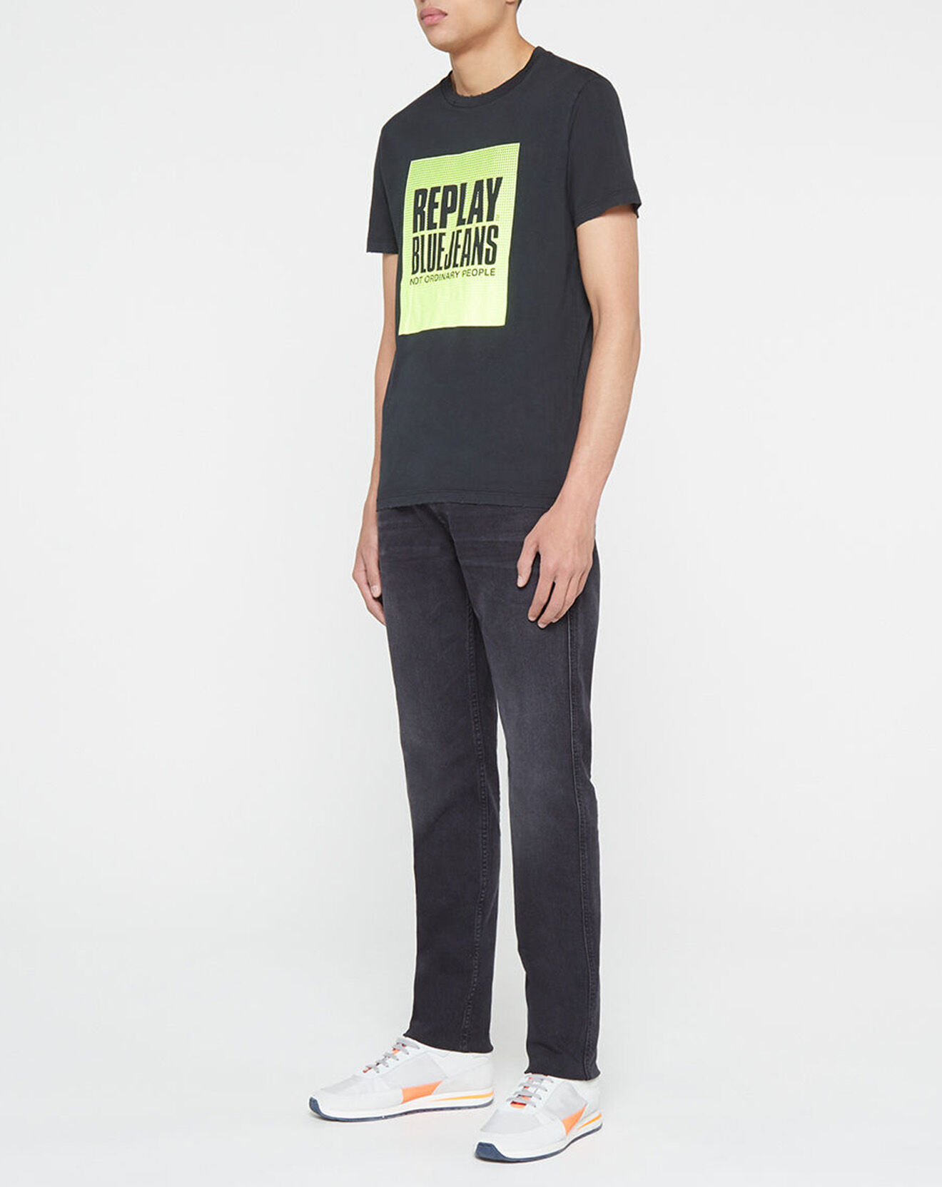 Replay T-Shirt box logo noir