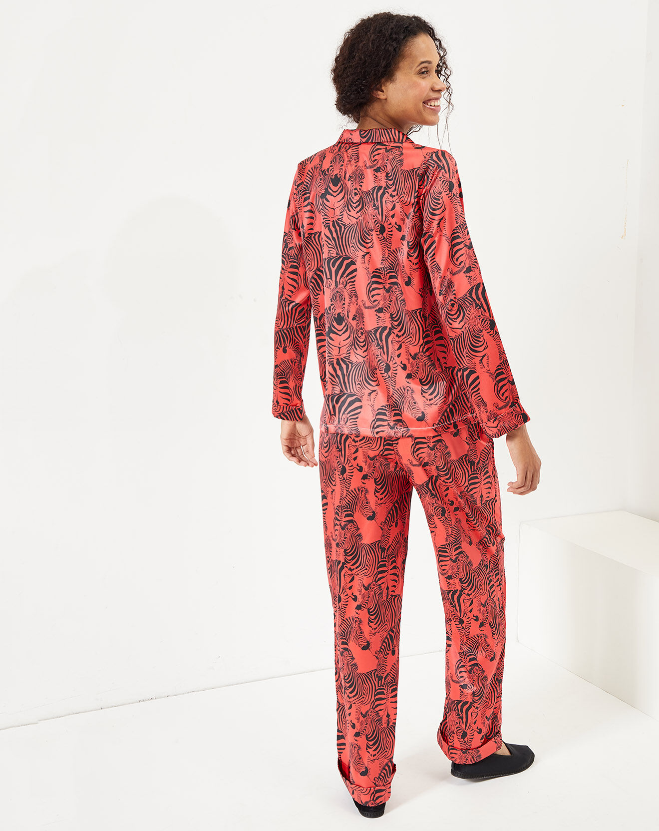 Quartier Latin Pyjama satiné Zambèze imprimé rouge/noir