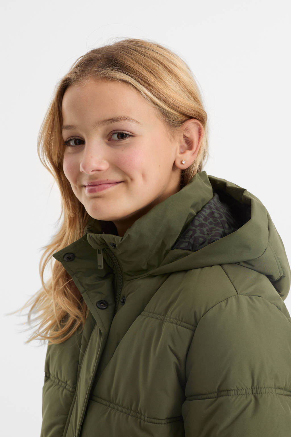 anytime gewatteerde winterjas khaki