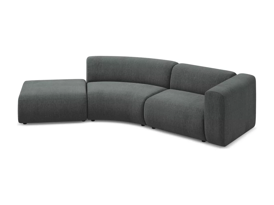 Canapé modulable 4 places gauche en tissu chenille - graphite - EKAHI