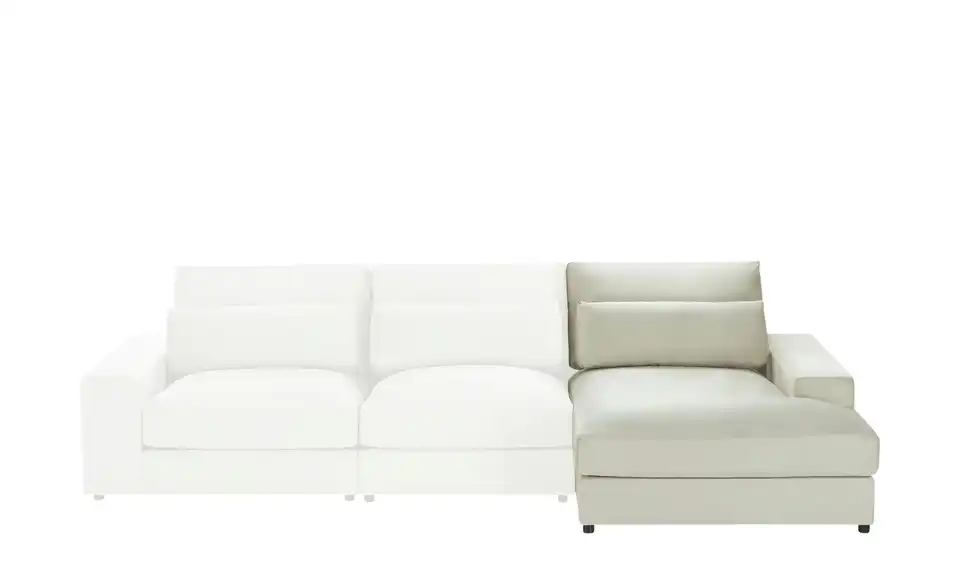 Element Branna Beige Samt Ottomane rechts