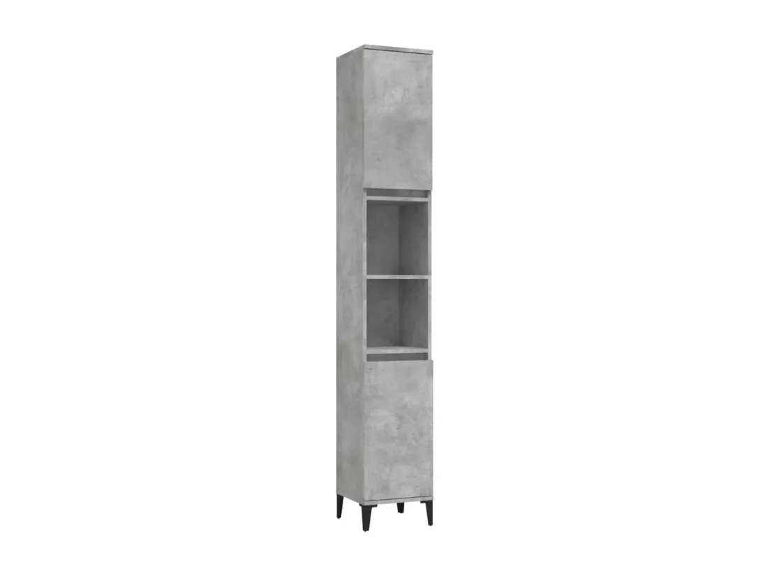 Armoire de salle de bain gris béton 30x30x190 cm
