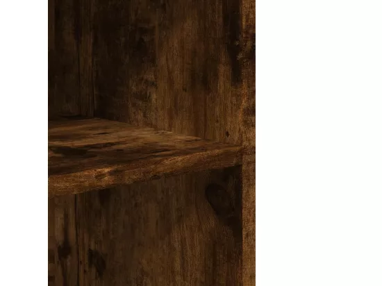 Table d'appoint avec roues chêne fumé bois d'ingénierie