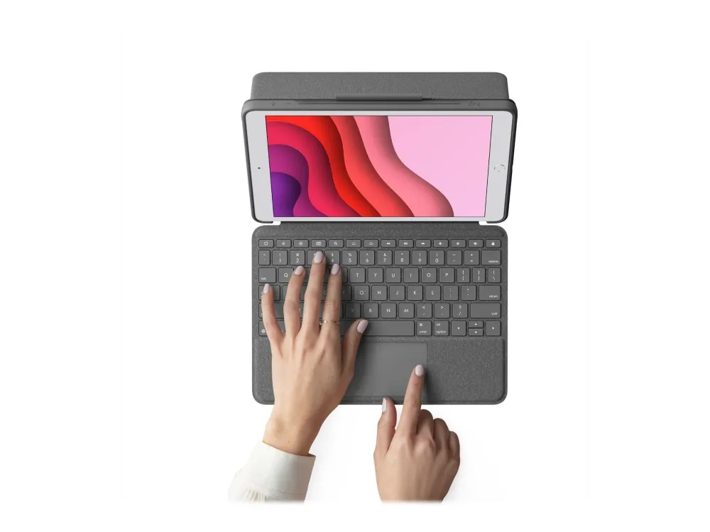 Logitech® | Combo Touch - Tastatur og folio-kasse - med trackpad - bagbelyst - Apple Smart connector - QWERTY - Pan Nordic - grafit - for Apple 10.2-inch iPad (7. generation, 8. generation, 9. generation)