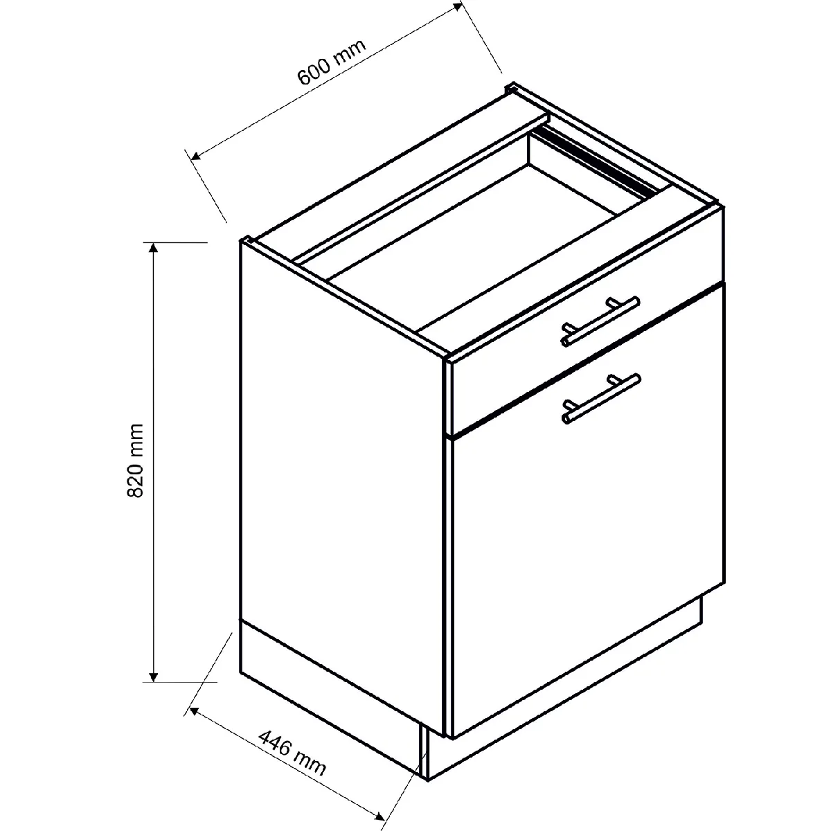 Pegane Meuble Bas de Cuisine 1 Porte 1 Tiroir Blanc