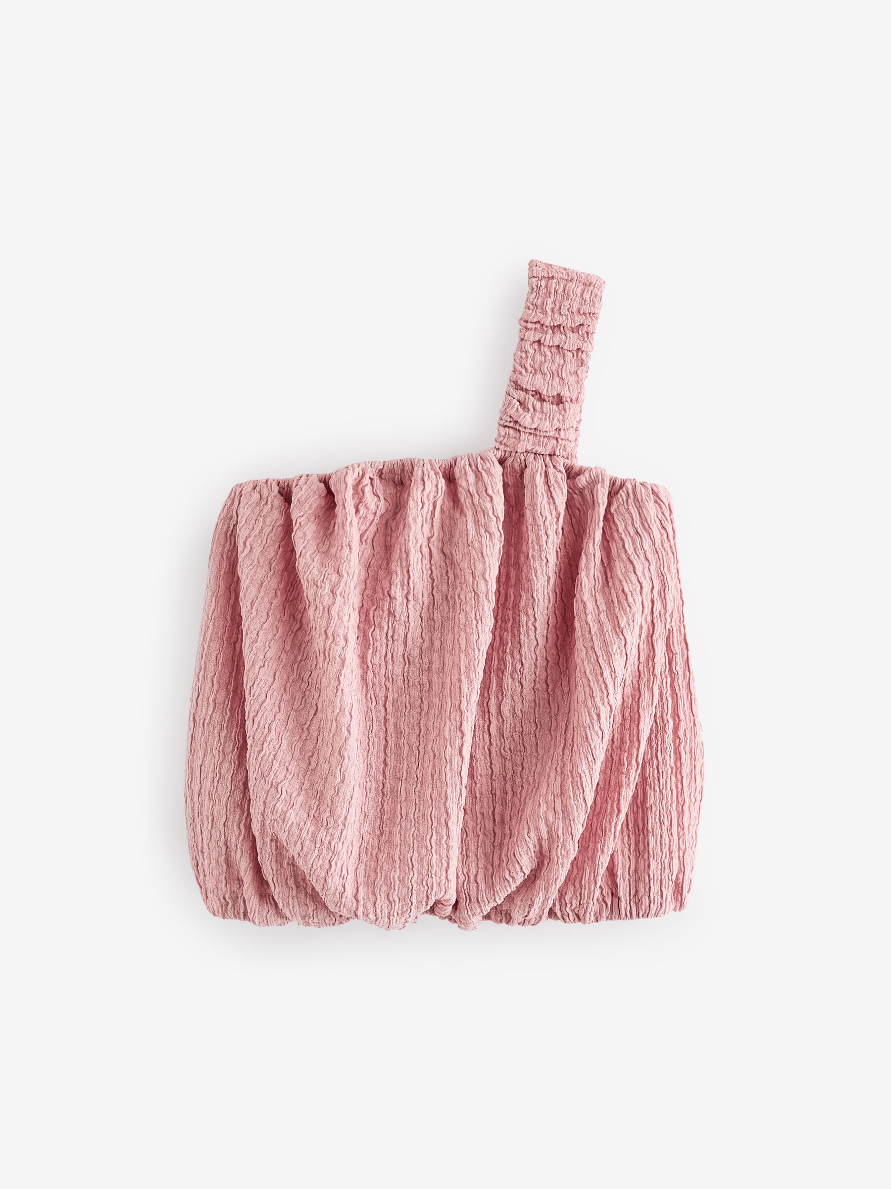 Roze - Bubble top met één schouder en textuur (3-16 jr)