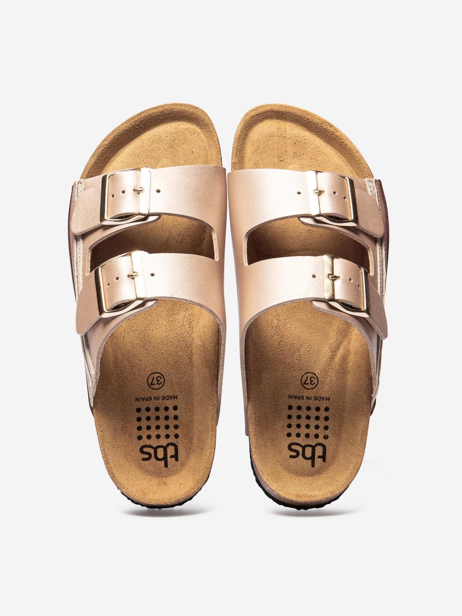 Mules Femme Cuir Fantaisie et Boucles Beige