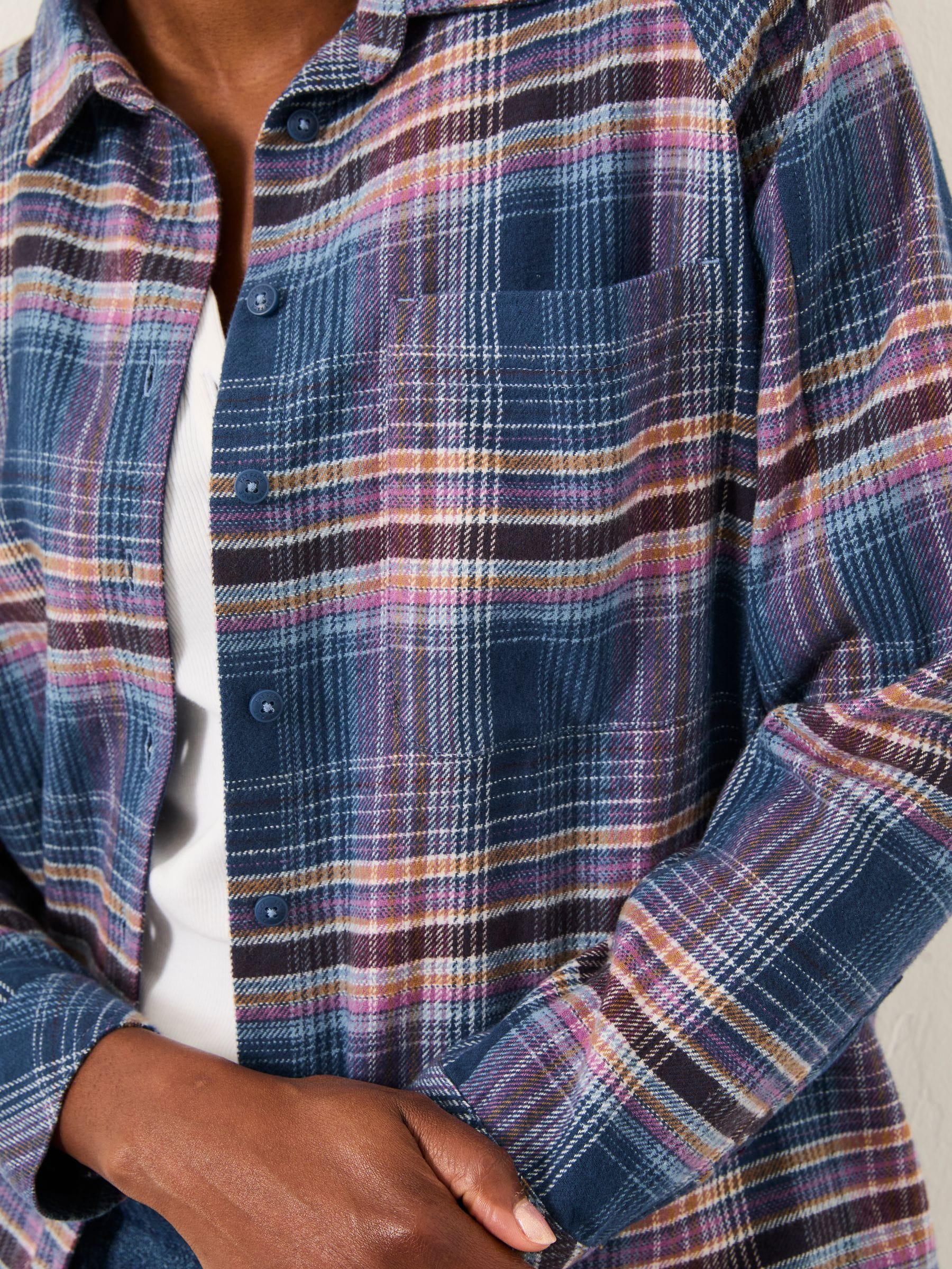 Blauw - FatFace Long Sleeve Check Shirt