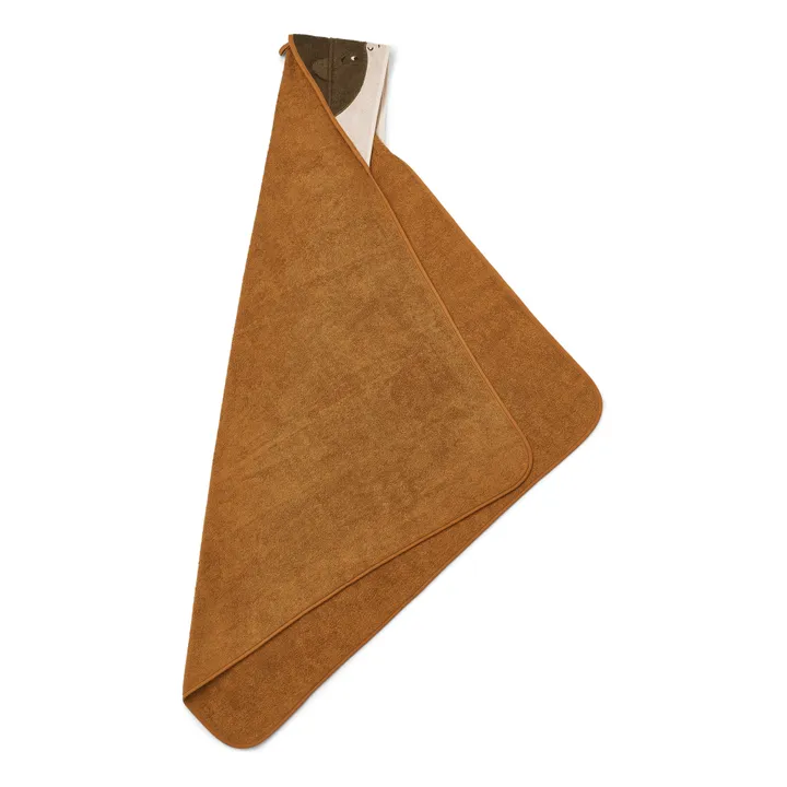 Liewood Cape de bain Augusta en éponge de coton bio | Caramel