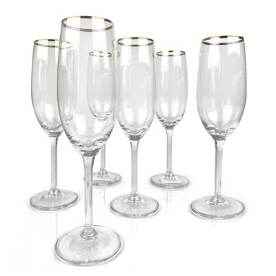 Verres à eau, à vin ou flûtes à champagne - Lot de 6