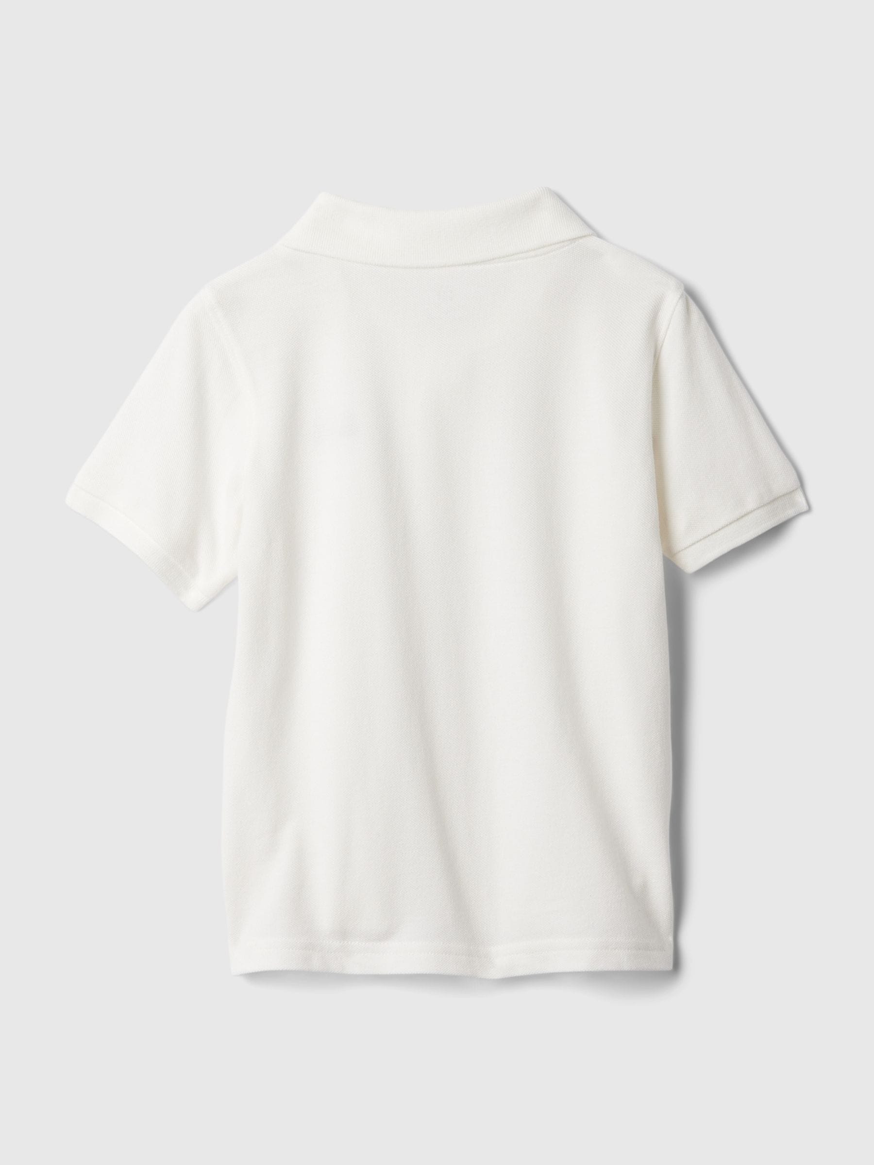 Wit - Gap piqué poloshirt met korte mouwen en logo (pasgeboren baby-5 jr)