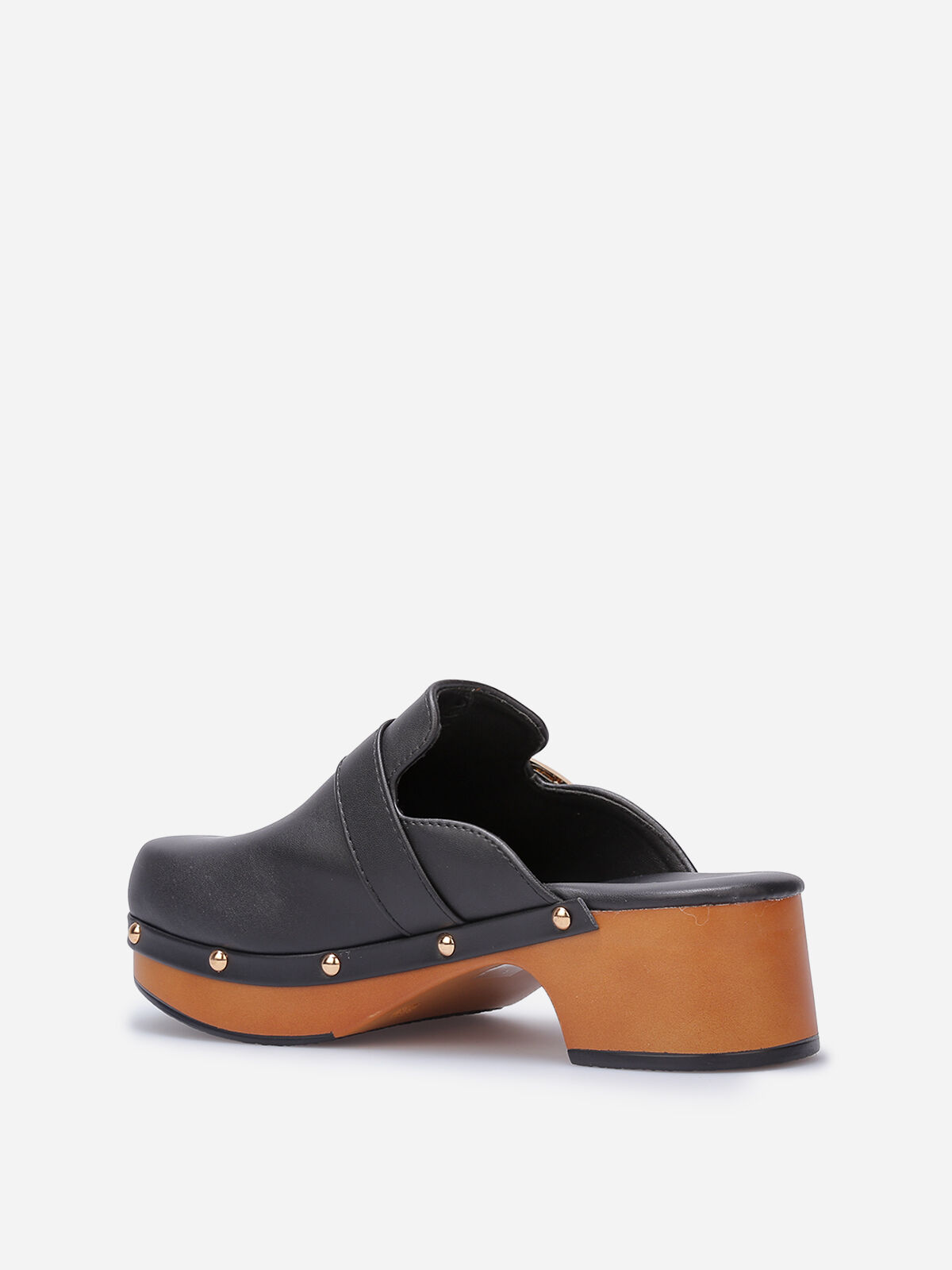 Sabots cloutés en simili- Noir