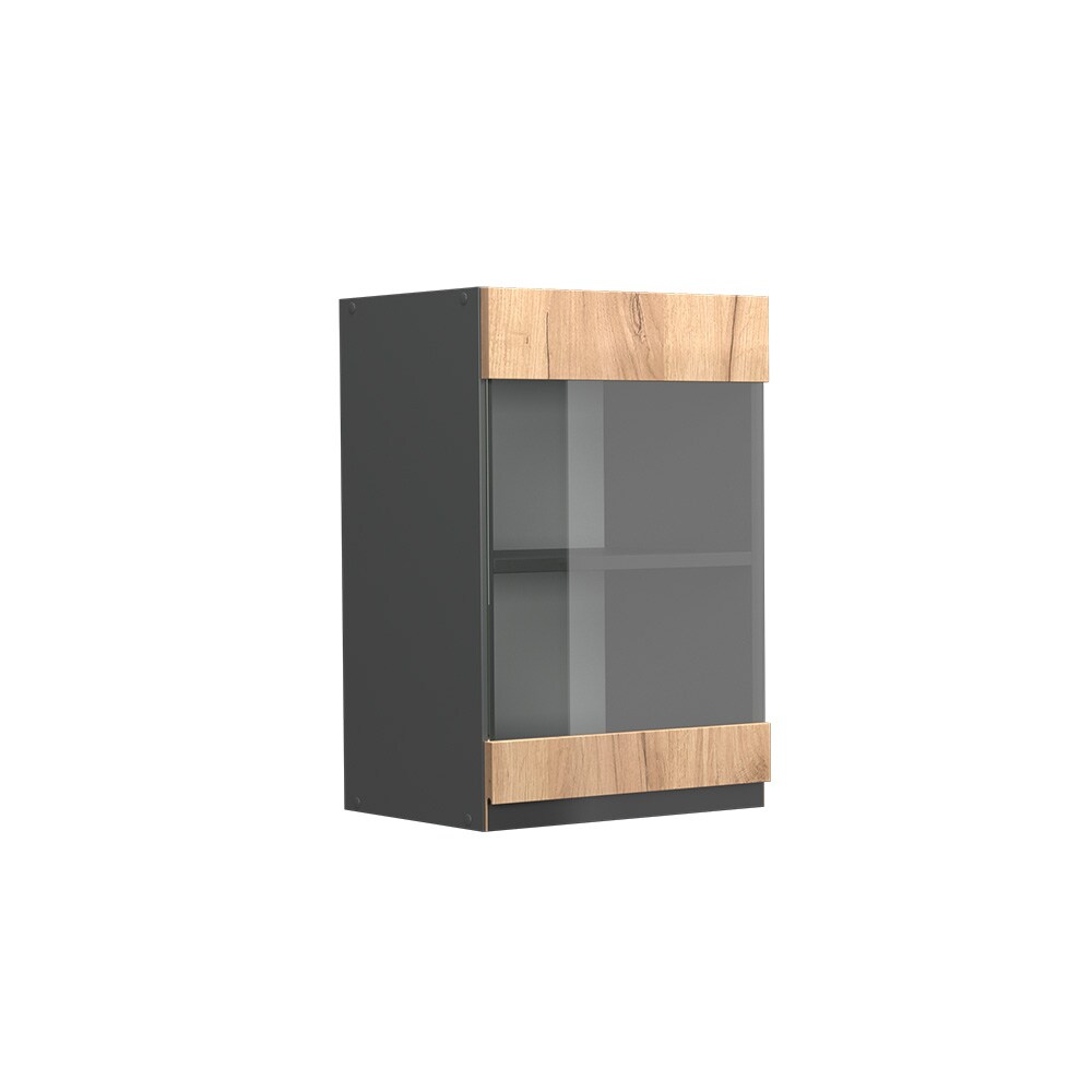 Vicco Glashängeschrank Küchenschrank Küchenmöbel R-Line J-Shape Anthrazit Eiche 40 cm modern