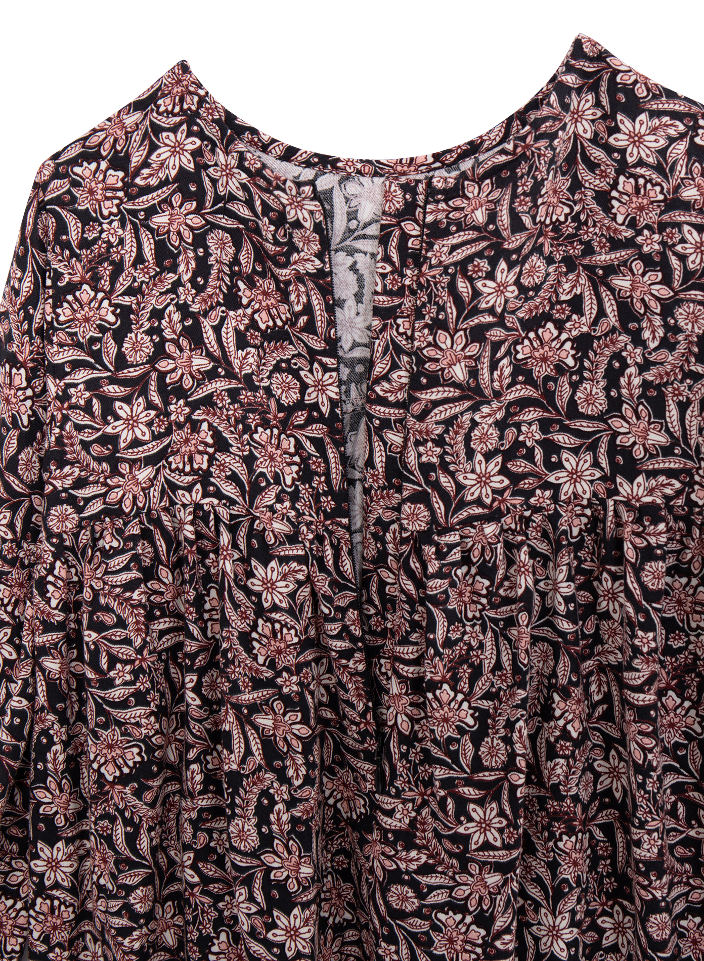 Robe courte imprimée floral | Noir