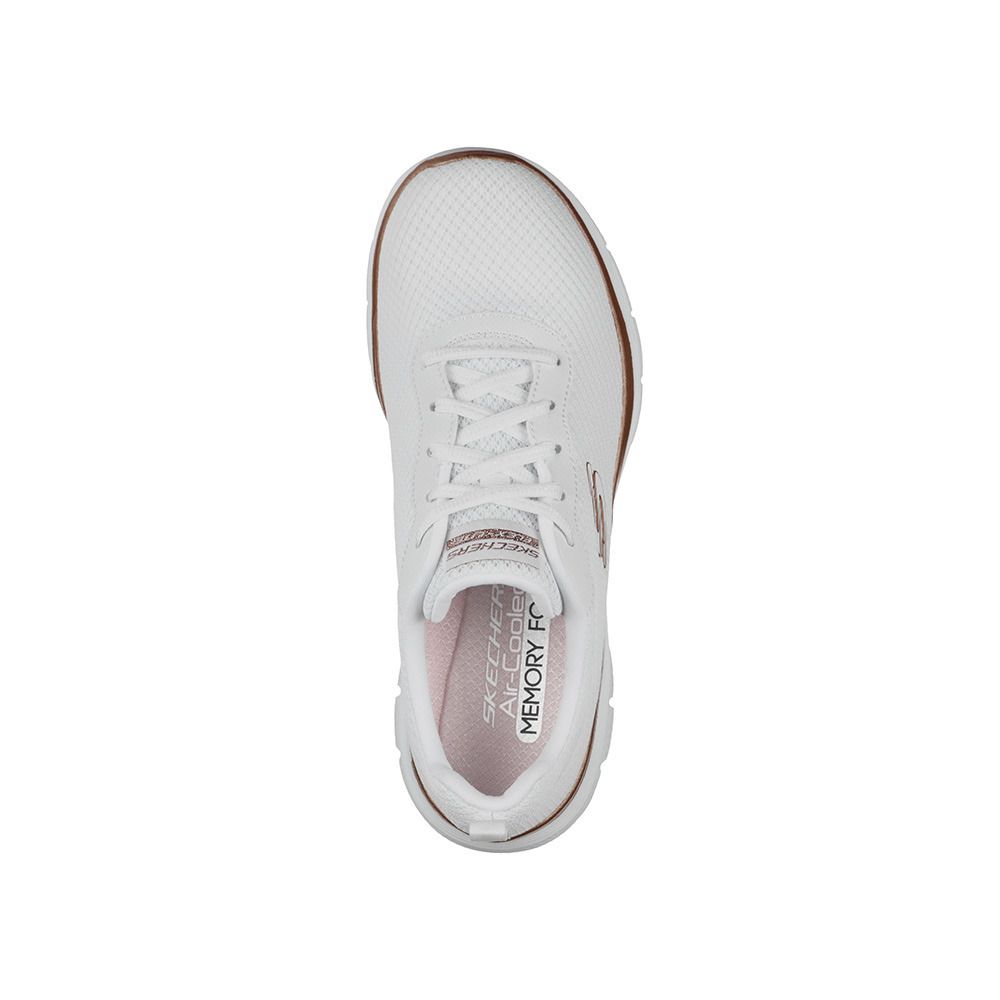 Skechers FLEX APPEAL 4.0 BRILLIANT VIEW - Chaussures fitness Femme white rose gold