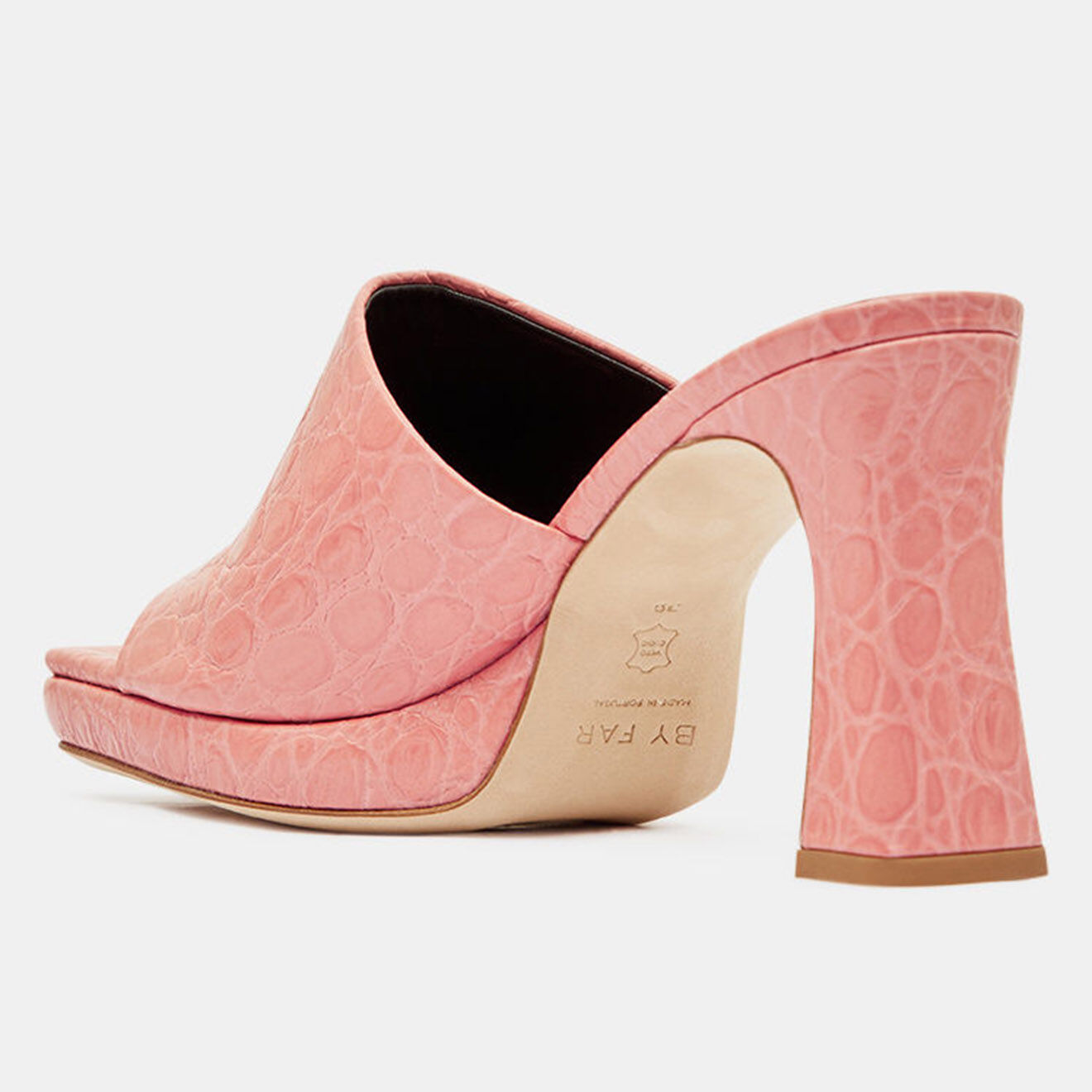 By Far Mules en Cuir Beliz roses - Talon 9.5 cm