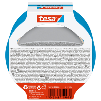 Tesa afplaktape professional outdoor blauw 38 mm x 25 m