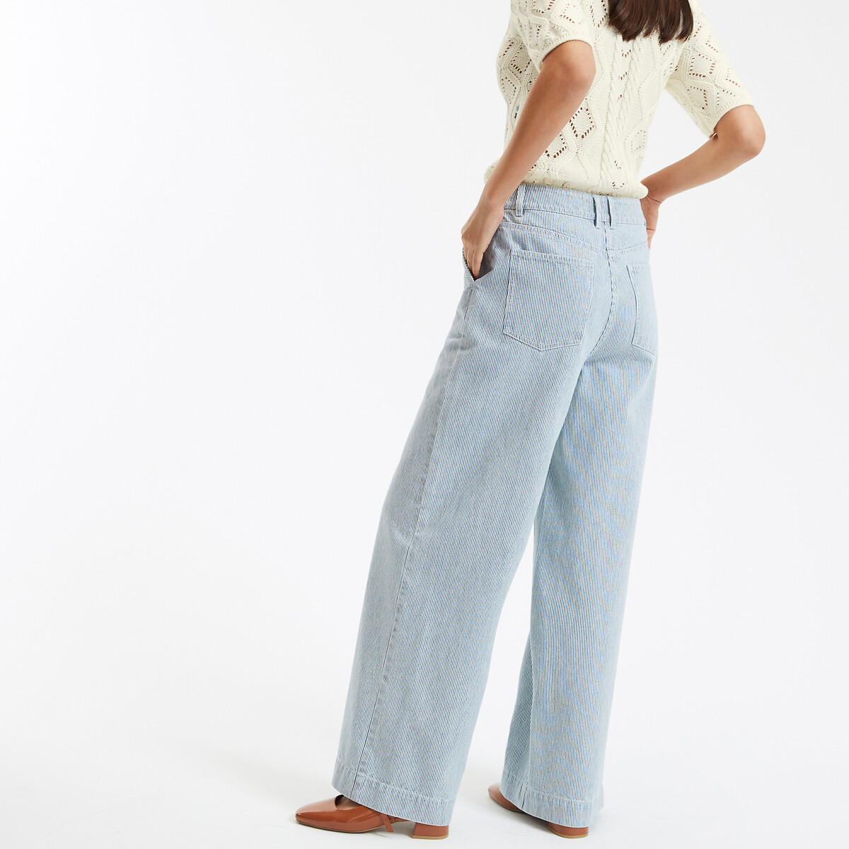 COLEÇÃO LA REDOUTE<br>Calças largas com cintura alta