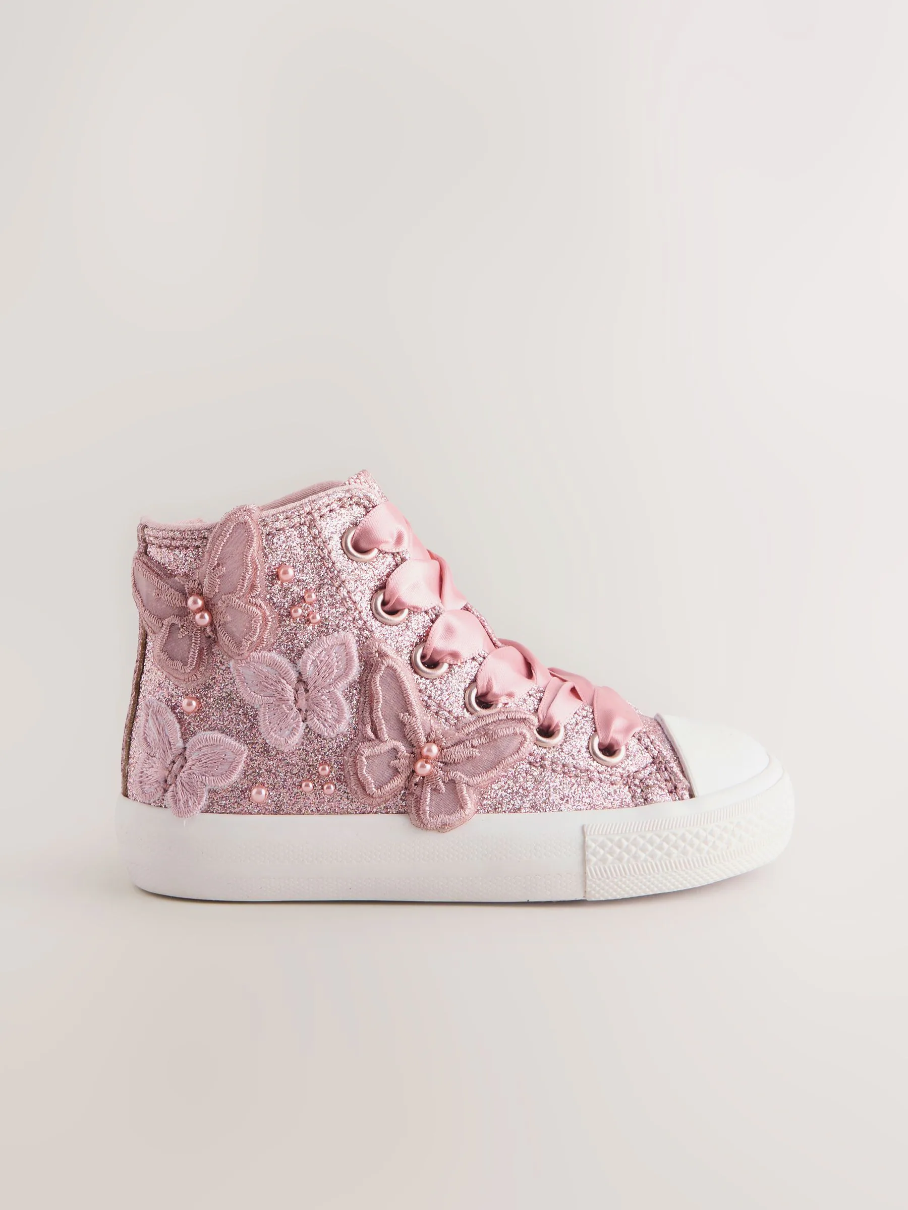Roze met glittervlinderprint - High Top Trainer