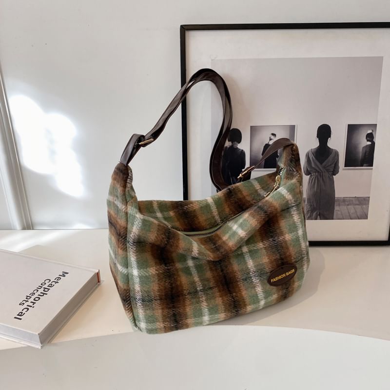 Indenis - Geruite Crossbody Tas / Tas Charm / Set
