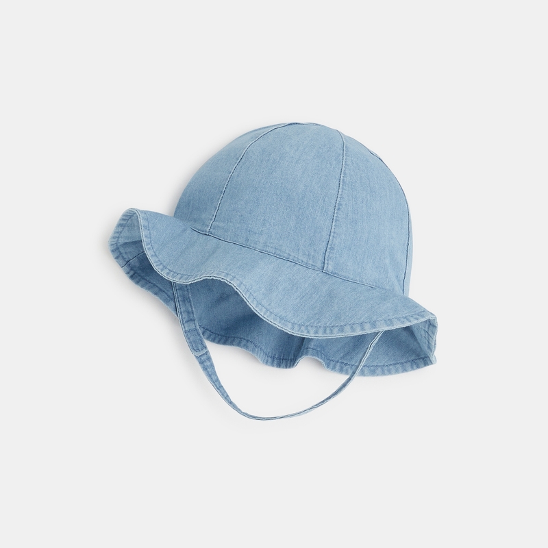 Chapeau de soleil imprimé paons bébé fille