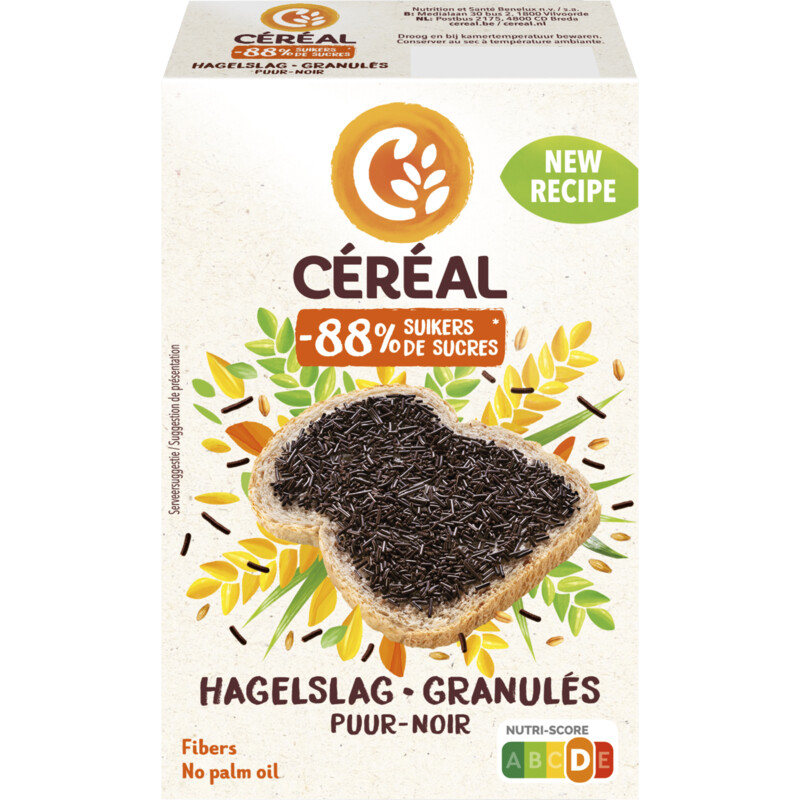 Céréal Hagelslag puur minder suikers
