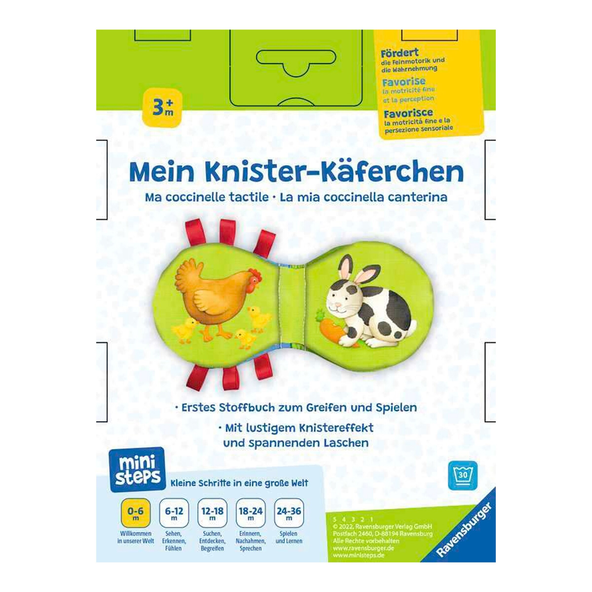 Ravensburger - MINISTEPS Stoffbuch Mein Knister-Käferchen