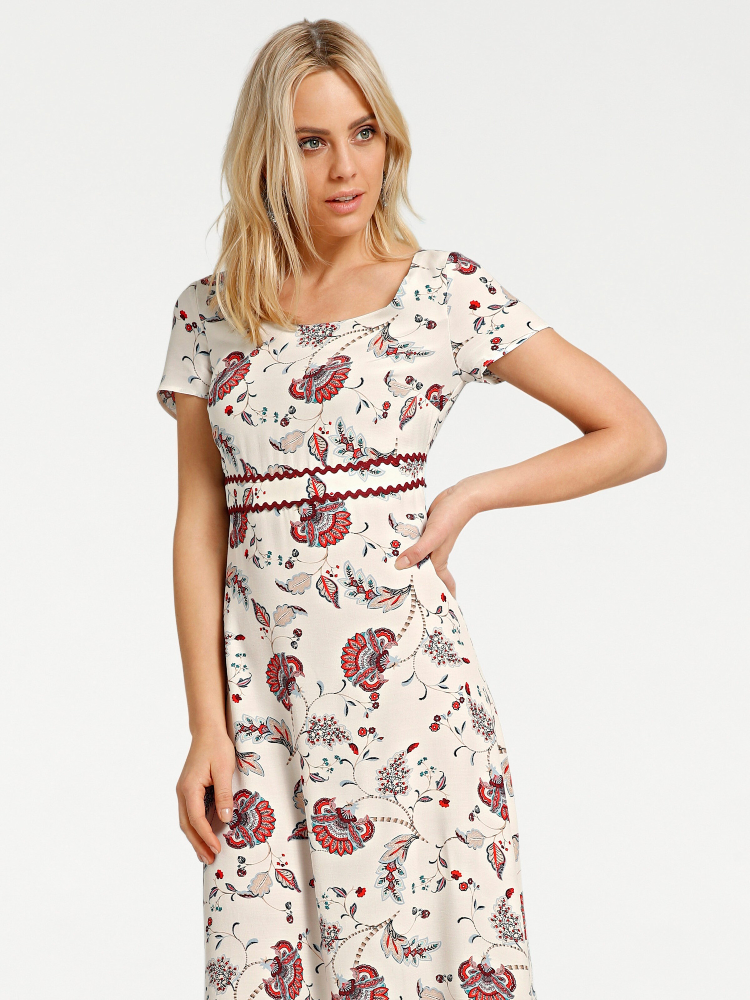 heine Druck-Kleid in weiß-bunt