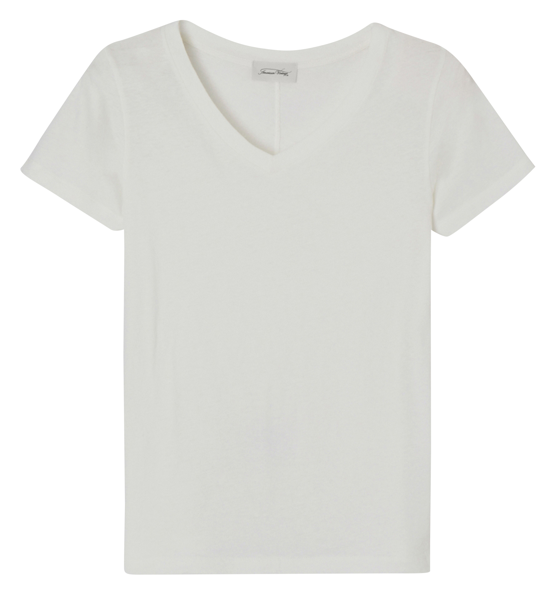 GAMIPY - Tee-shirt col V en coton | Blanc
