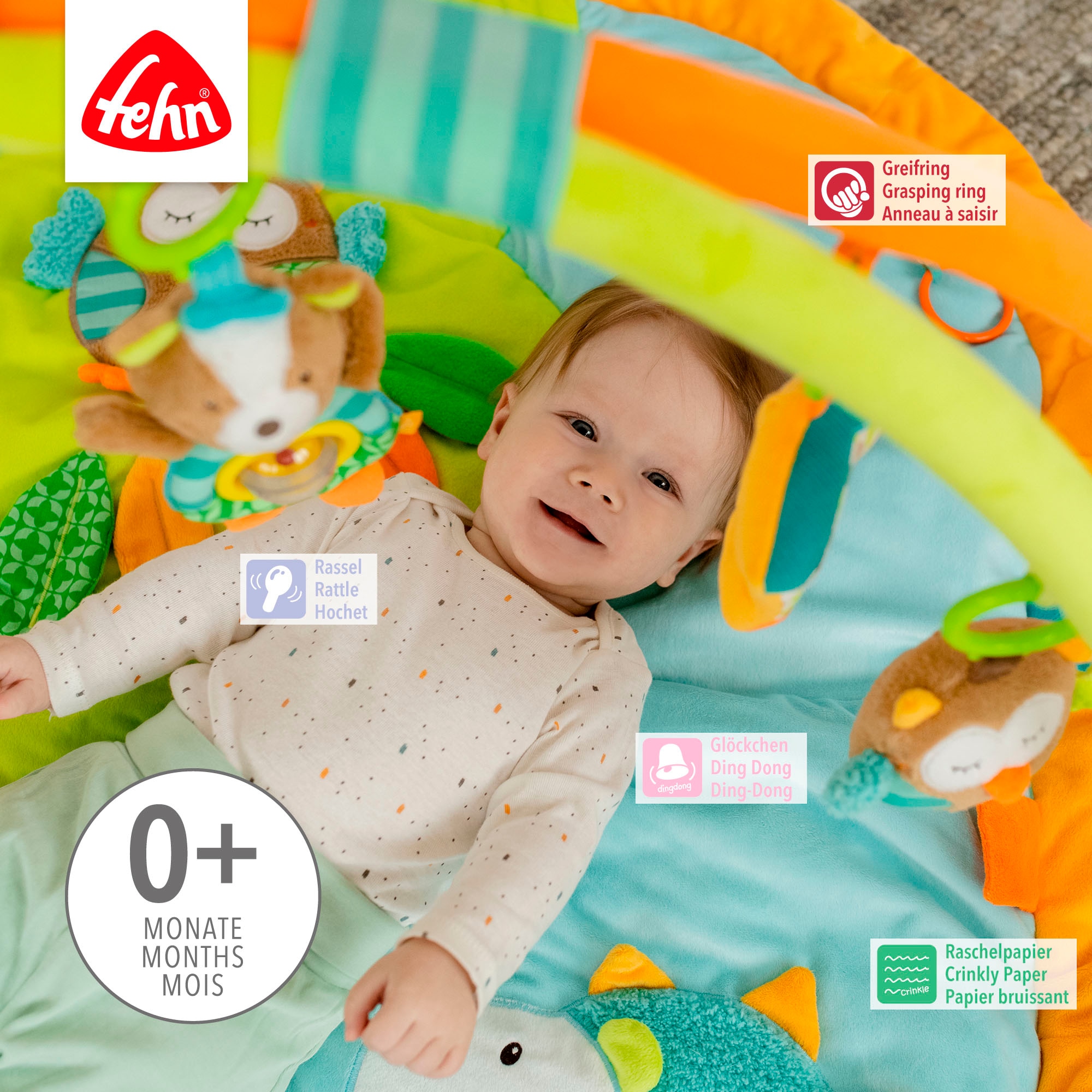 Fehn Spielbogen »Sleeping Forest, 3-D-Activity-Decke« mit Krabbeldecke