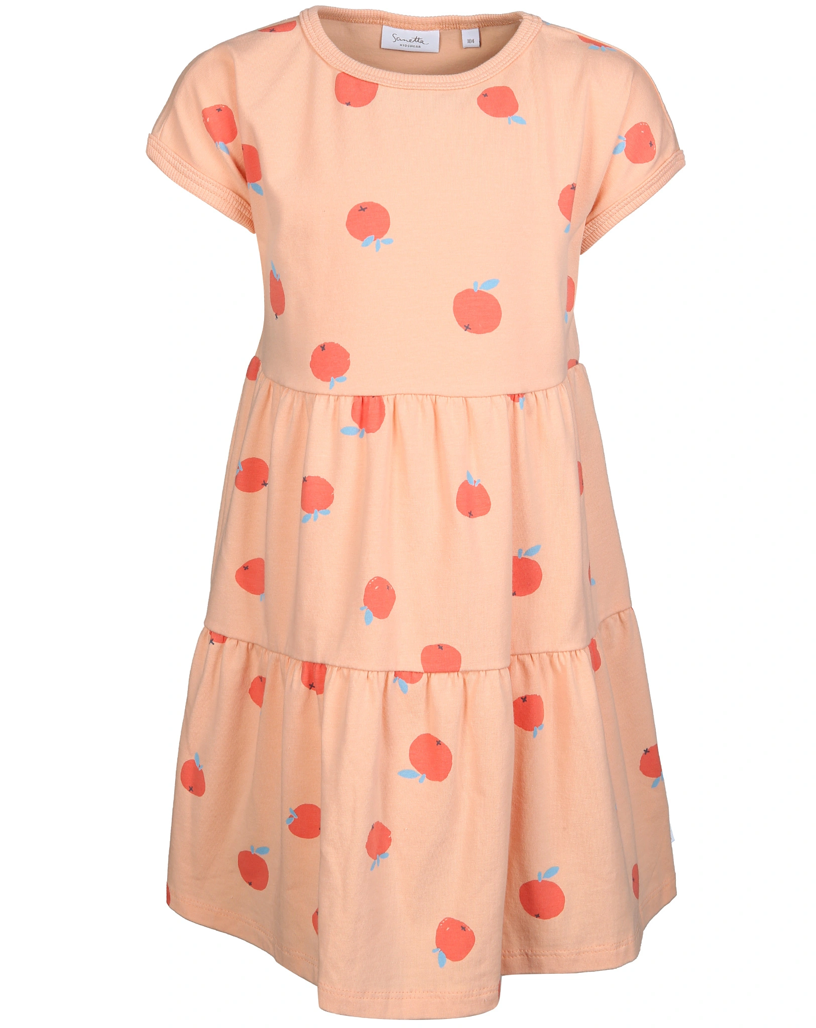 Kurzarm-Kleid APPLE ELA AOP in sunny peach