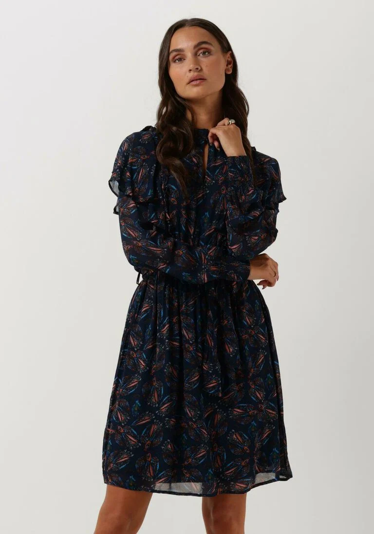 POM AMSTERDAM blauwe pom amsterdam mini jurk dress 7093
