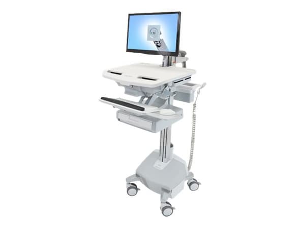 Ergotron StyleView - Vogn (kun lading) - åpen arkitektur - for LCD-skjerm / PC-utstyr - medisinsk - aluminium, forsinket stål, kvalitetsplast - grå,