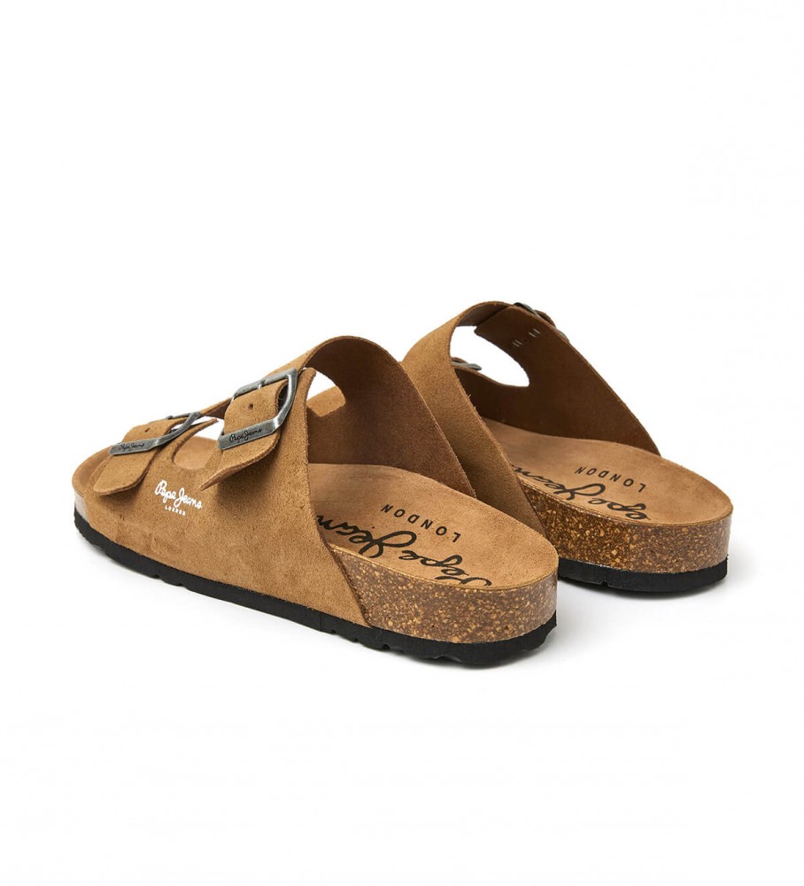 Sandálias Pepe Jeans em couro orgânico marrom