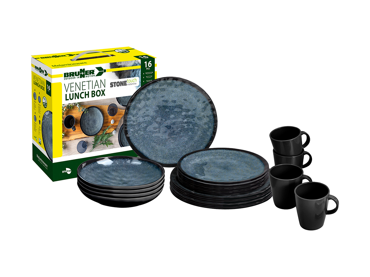 Brunner Venetian Lunch box 16-delige serviesset - Black