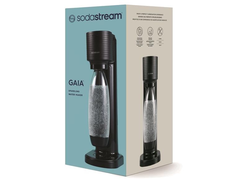 Sodastream Wassersprudler Gaia Schwarz Wassersprudler mit Fuse Kunststoffflasche und Quick Connect Zylinder