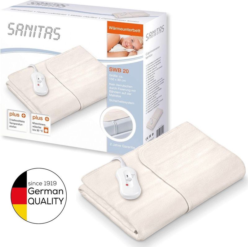 Sanitas - SWB 20 - Elektrische Deken - Beige - Fleece - 3 Warmtestanden
