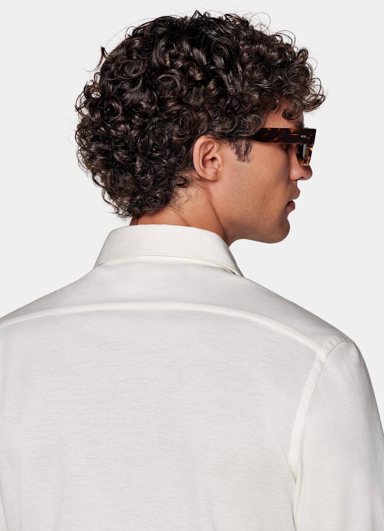 Chemise coupe très ajustée blanc cassé