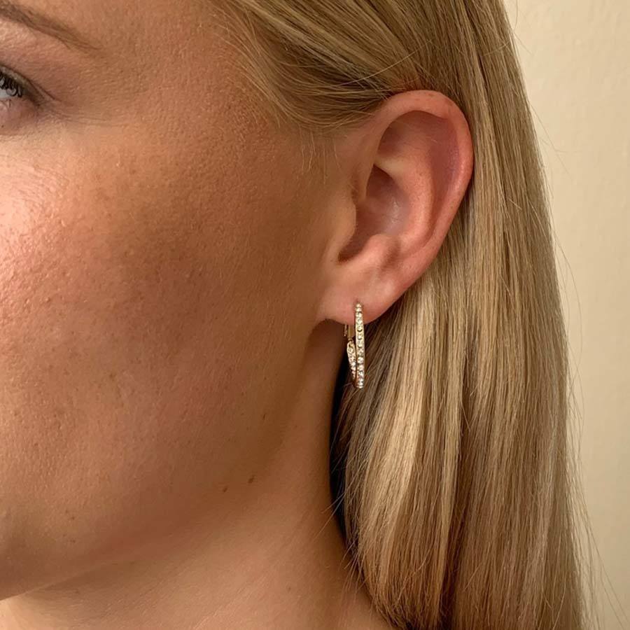 Snö Of Sweden Story Small Ring Earring Gold/Clear 20mm