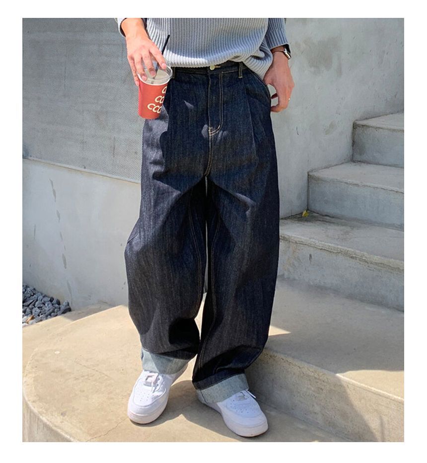 Okwano - Mid Rise Unwashed Baggy Jeans